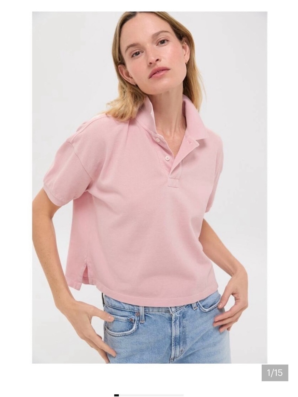 Tuckernuck Light Pink Cropped Polo Tee
